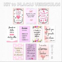 Quadros de decoração MDF 3mm - Versículos Bíblico - Frases Motivacionais - 13x20cm - LEÃO PLACAS DECORATIVAS