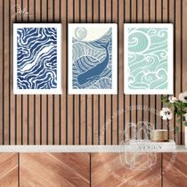 Quadros de Mar e Baleia - 3 Placas Decorativas