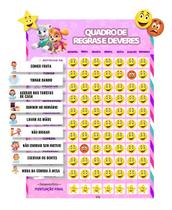 Quadros de Tarefas e Rotina Infantil Vertical Magnético Opfy Variados de Parede