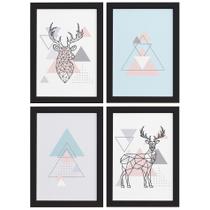 Quadros Decoração Minimalista Alce Moldura Preta 22x32cm