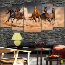 Quadros Decorativo 128x60 Cavalos Corridas Veloz Lindo N3