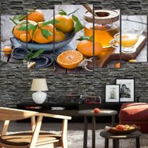 Quadros Decorativo 128x60 Frutas Mexerica E Laranja Lindo N3