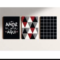 quadros decorativo 5 peças mod 3 plaquinha