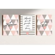 quadros decorativo 5 peças mod 3 plaquinha