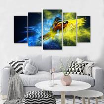 quadros decorativo 5 peças mod arara realista quadros decorativo 5 peças mod arara realista