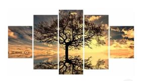 quadros decorativo 5 peças mod árvore spaco