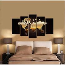 quadros decorativo 5 peças mod Mapa mundial quadros decorativo 5 peças mod Mapa mundial