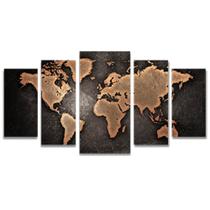 quadros decorativo 5 peças mod molhar mapa-múndi quadros decorativo 5 peças mod molhar mapa-múndi