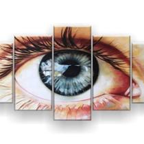 quadros decorativo 5 peças mod olhar realistas