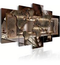 quadros decorativo 5 peças mod Planeta mapa