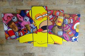 quadros decorativo 5 peças mod Simpsons