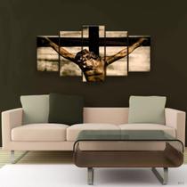 Quadros Decorativo Cristo Crucificado 5pc Sala Kit Quadros Decorativo Cristo Crucificado 5pc Sala Kit