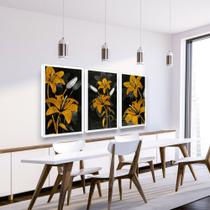 Quadros Decorativo Flores Textura Tendência Grande 3 pçs Quadros Decorativo Flores Textura Tendência Grande 3 pçs