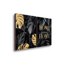 Quadros Decorativo Kit Dupla Home Sweet Home Sala E Quarto