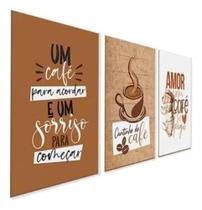 Quadros Decorativo Kit Frase Cantinho Do Café Cozinha 60x120 - DECORE QUADROS
