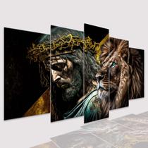 Quadros Decorativo Mosaico Leão Juda Cristo Força