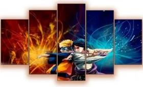 Quadros Decorativo Naruto E Sasuke Batalha Lindo N3