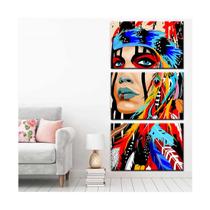 Quadros Decorativo Sala Quarto índia americana Colorida 80x60