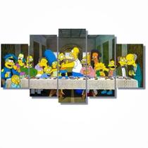 Quadros decorativo Simpsons Santa Ceia 5 peças 115x60 - cantinho da arte