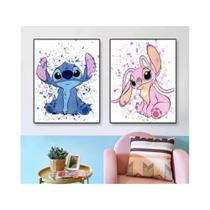 Quadros Decorativos 2 Peças 40x60 Stitch Delicado Desenho