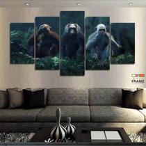 Quadros Decorativos 3 Macacos Sabios 63x130mt em Tecido Quadros Decorativos 3 Macacos Sabios 63x130mt em Tecido