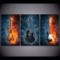 Quadros Decorativos 3 Peças Guitarra Violão Violino