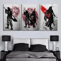 Quadros Decorativos 3 Peças Jogo Final Fantasy Game Quadros Decorativos 3 Peças Jogo Final Fantasy Game