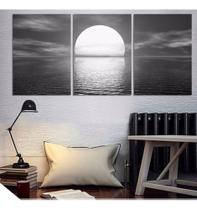 Quadros Decorativos 3 Peças Lua Mar