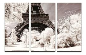 Quadros Decorativos 3 Peças Torre Eiffel Arvores Quadros Decorativos 3 Peças Torre Eiffel Arvores