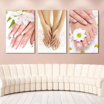 Quadros Decorativos 3 Peças Unhas Mãos E Pes