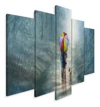 quadros decorativos 4 k casal guarda chuva romantico"