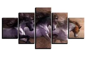 quadros decorativos 4 k cavalos selvagens correndo "