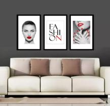 quadros decorativos 4 k Fashion Batom Vermelho Woman"