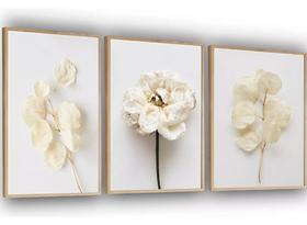 quadros decorativos 4 k Flores Brancas Rosas Delicada"