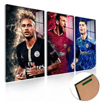 quadros decorativos 4 k Futebol Astros Neymar Cr7 Messi"