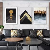 quadros decorativos 4 k Lua Montanha Abstrao Luxo"