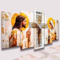 Quadros Decorativos 5 Peça Maria Jesus Cristo Frase Salmo 91 Colorido Colorido Quadros Decorativos 5 Peça Maria Jesus Cristo Frase Salmo 91 Colorido Colorido
