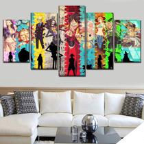 Quadros Decorativos 5 Peças Animes One Piece Coorido Desenho