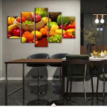 Quadros decorativos 5 peças frutas hortifruti cozinhas - QUADROS KYME