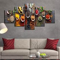 Quadros decorativos 5 peças temperos cozinhas restaurantes - QUADROS KYME