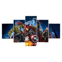 Quadros Decorativos 5 Peças Vingadores Guerra Infinita