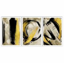Quadros Decorativos Abstrato Preto Amarelo 60x40 Sala Quarto Quadros Decorativos Abstrato Preto Amarelo 60x40 Sala Quarto