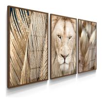 Quadros Decorativos Abstrato Sala Quarto Leão Grande Trio Quadros Decorativos Abstrato Sala Quarto Leão Grande Trio