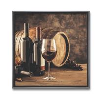 Quadros Decorativos Adega Vinhos com Vidro e Moldura 43x43cm