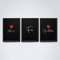 Quadros Decorativos Amor Fé e Gratidão v1 20x30cm Quadros Decorativos Amor Fé e Gratidão v1 20x30cm