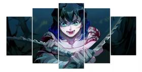 Quadros Decorativos Anime Demon Slayer Inosuke Hashibira Ataque Espadas"