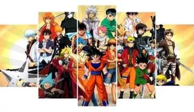 quadros decorativos Animes Nostálgicos Goku Naruto Luffy"