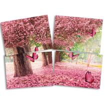 Quadros Decorativos Aniversário Borboletas - 4 unidades