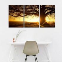 Quadros Decorativos Arvore e Por do Sol 60 x 120 cm