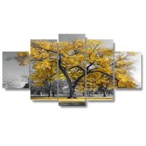 Quadros Decorativos Arvore Vida Botanico Sala Quarto Amarelo